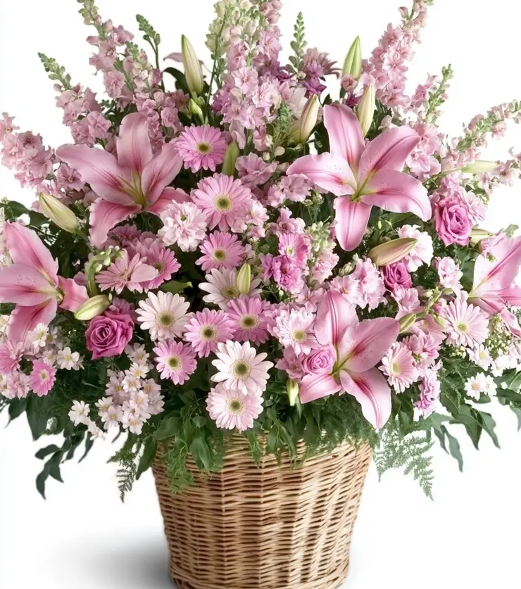 Sympathy Lilies Basket
