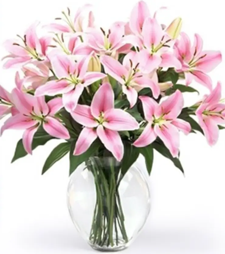 Pink Lily Vase Arrangement