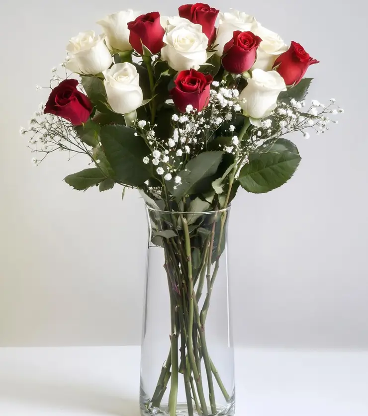One Dozen White Roses