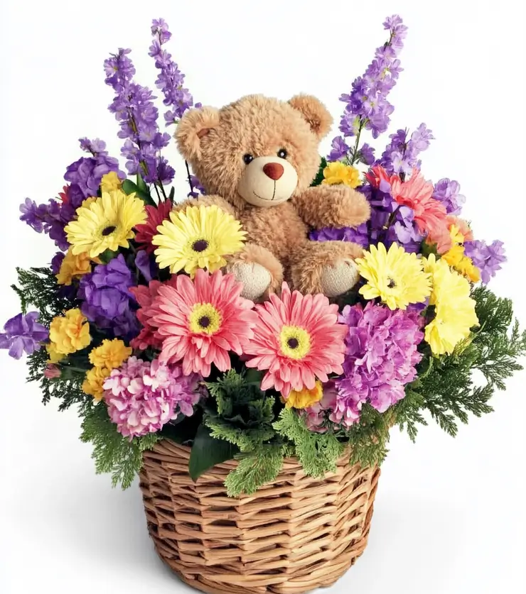 Get Well Basket & Teddy Bear